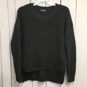 Sam Edelman Ashlee Khaki Green High-Low Sweater